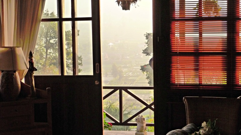 Balinese Room overlooking rice paddies